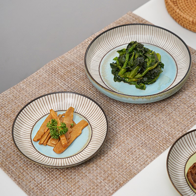 新款7寸盘子 家用日式风圆形菜碟 好看的盘子 高颜值陶瓷餐具套盒