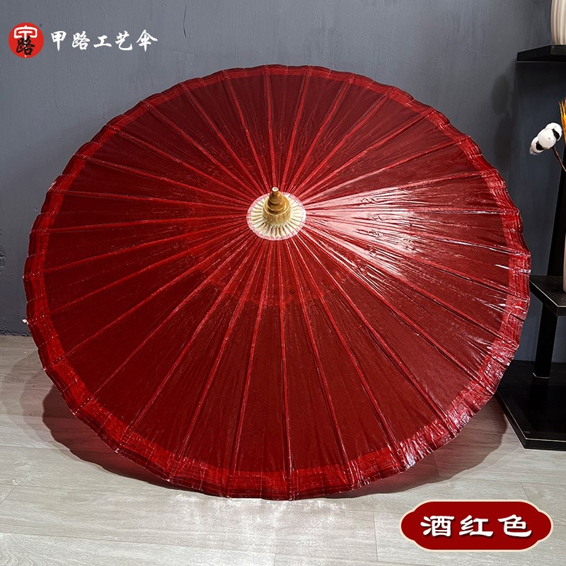 油纸伞古典纯手工汉服男女古风配饰江南防雨防晒实用户外桐油伞绿