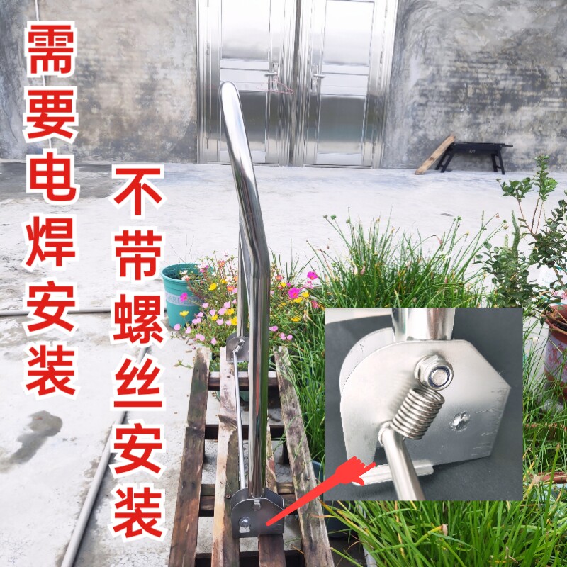 全不锈钢一体式手推车扶手加固可折叠把手平板车活动把工具车配件