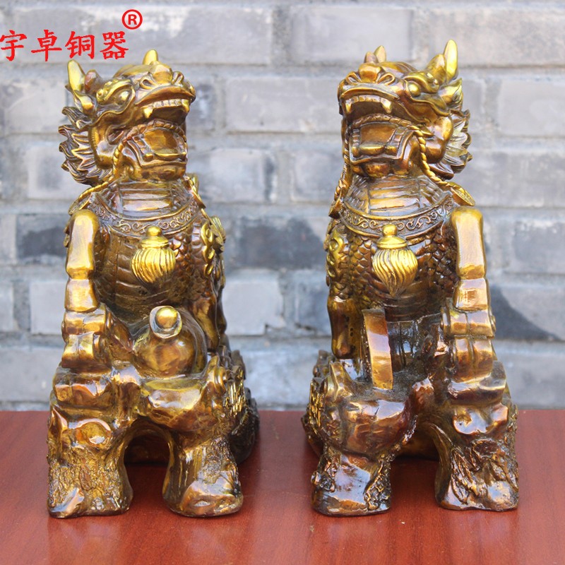 宇卓铜器财富麒麟铜麒麟 纯铜麒麟黄铜麒麟家居工艺品摆饰