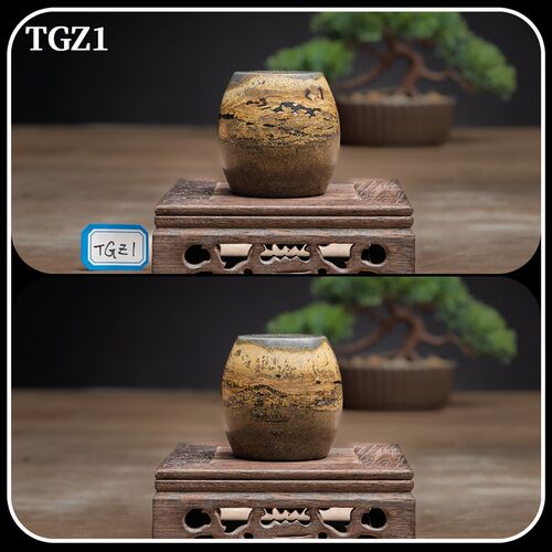 广西草花国画石精品盖置茶具茶盘奇石摆件工艺品精抛无漆TGZ1-50