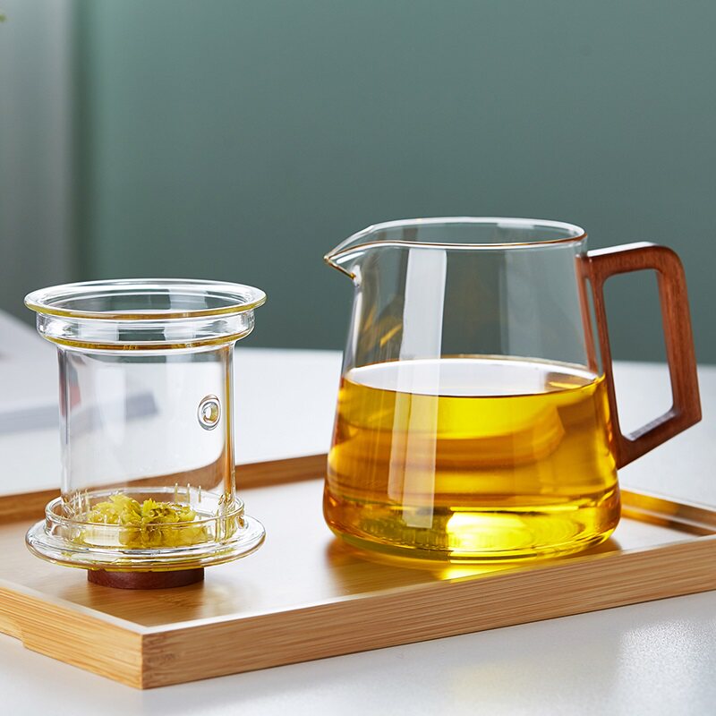 绿昌明玻璃泡茶壶茶水分离泡茶器耐高温创意过滤煮茶烧水茶具套装