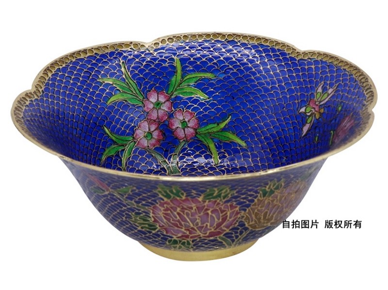 北京景泰蓝脱胎大碗装饰摆件传统特色手工艺品盘子景区旅游纪念品