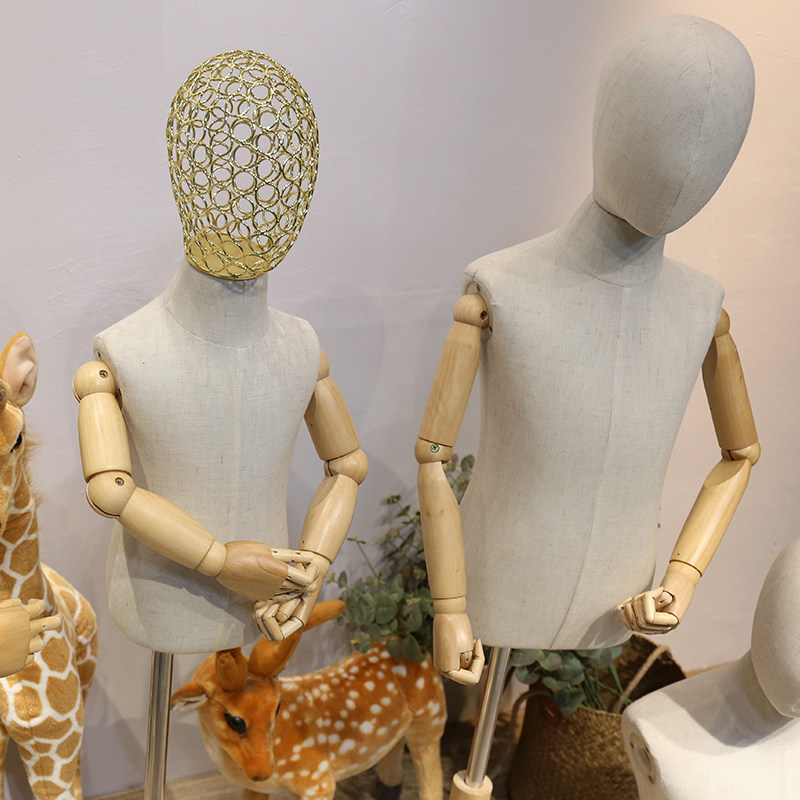 大圆盘】儿童模特道具半身小孩服装展示架童装店橱窗带头模特