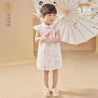 女童公主裙夏季短袖中国风裙子中式旗袍汉服儿童连衣裙女宝宝夏装