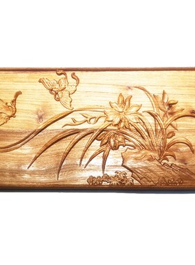 榆木雕刻木板画禅意茶室壁画古典家具木贴花浮雕装饰桌面木艺摆件