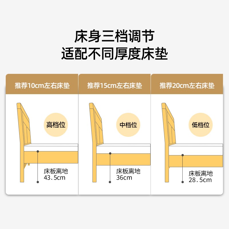 白橡木全实木床加厚北欧原木儿童床1.2米1.35小户型单人床1米小床
