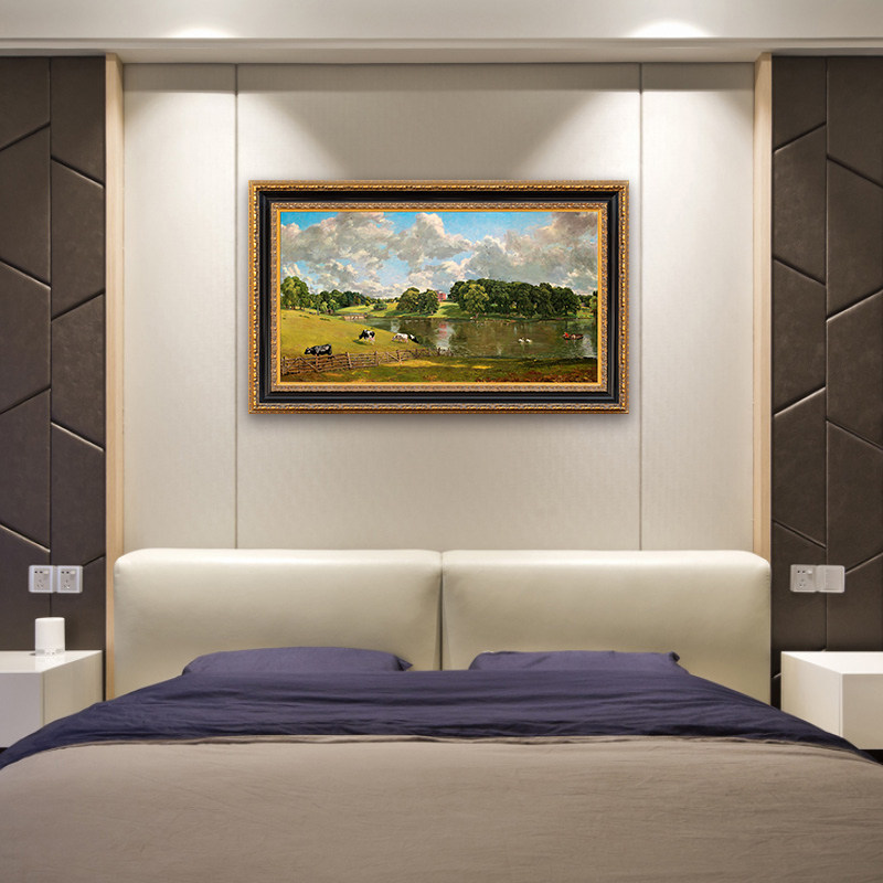 风色康斯坦布尔威文侯公园美式客厅餐厅草原风景油画欧式装饰画