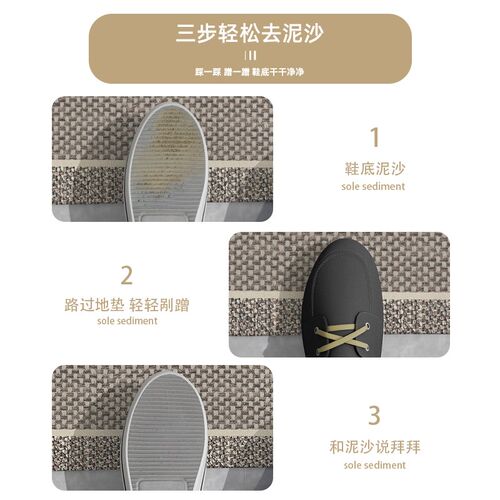 入户门地垫高级感进门口免洗可擦脚垫可裁剪家用防滑玄关耐脏地毯