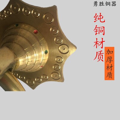 纯铜大门拉环敲门器老式门锁仿古纯铜拉手门铜饰八角拉手大门拉手