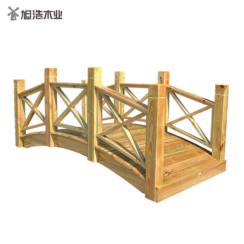 户外木桥拱桥防腐木花园幼儿园婚礼弧形小桥庭院公园仿古中式木桥