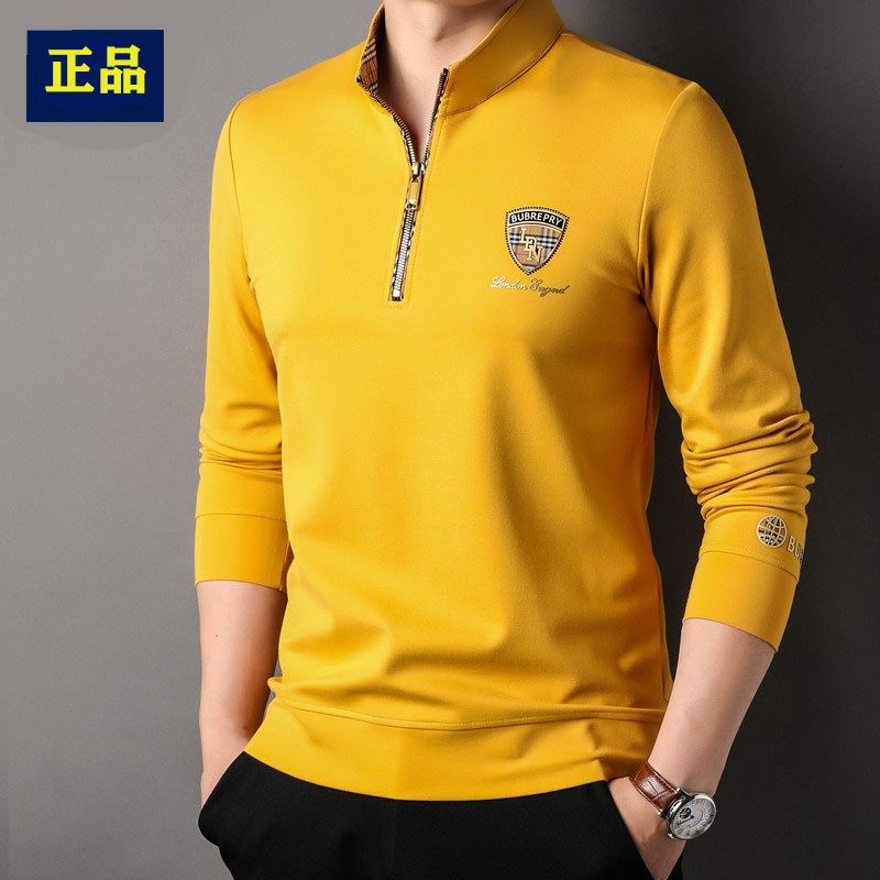 2023新款春秋季男士立领半拉链卫衣休闲多色长袖t恤衫大码上衣潮