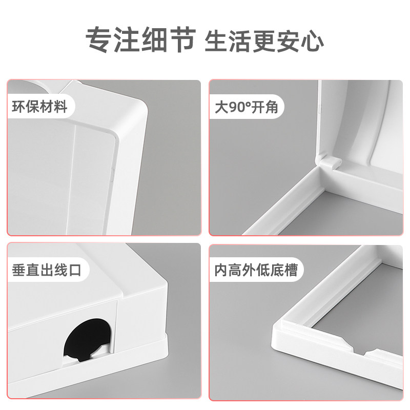 四位插座防水盒四联厨房插座防油罩粘贴式电源面板保护罩遮挡盖套