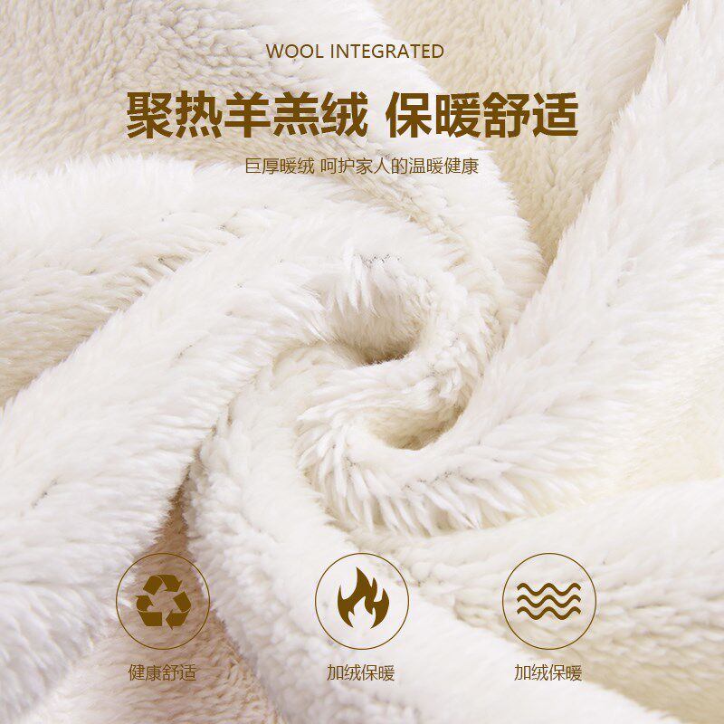 爸爸加绒秋冬装中老年特厚款羊羔绒卫衣外套爷爷防寒保暖棉衣大码