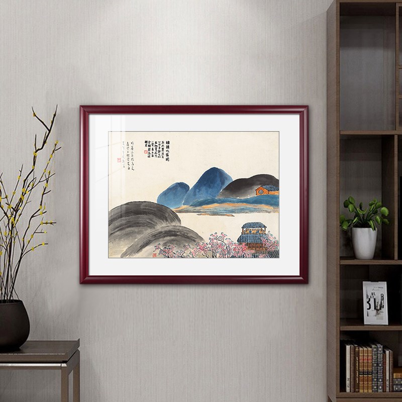 网红齐白石国画玄关画新中式餐厅客厅沙发背景墙装饰画中国风壁画
