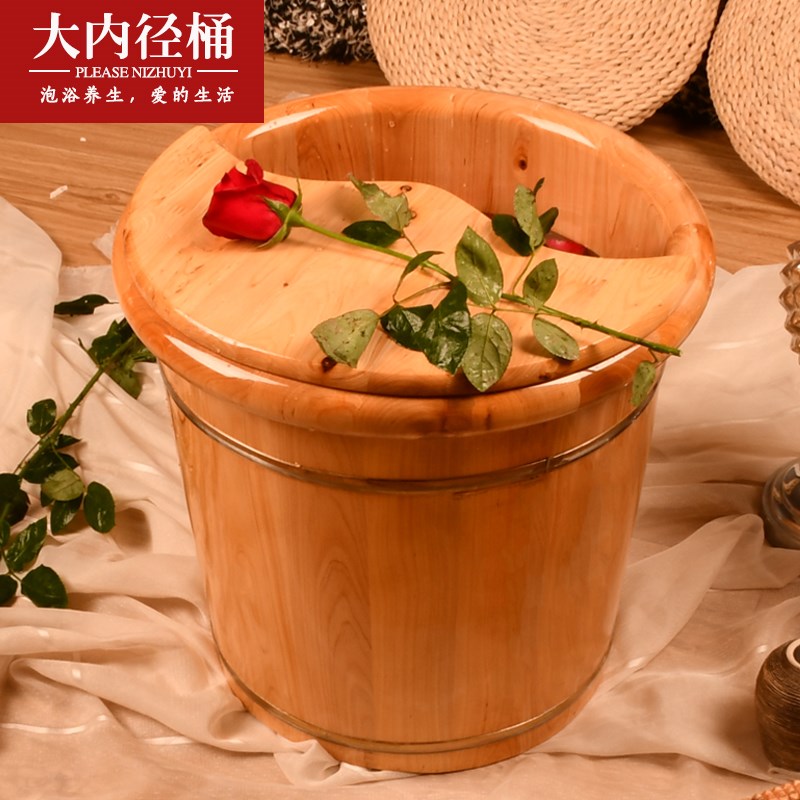 香柏木双人泡脚木桶家用大脚洗脚桶足疗浴足木桶洗脚木盆足浴盆