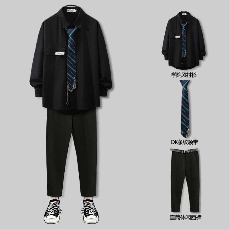 理发店美发师工作服烫染技师助理衬衫工装套装定制LOGO酒吧工衣服