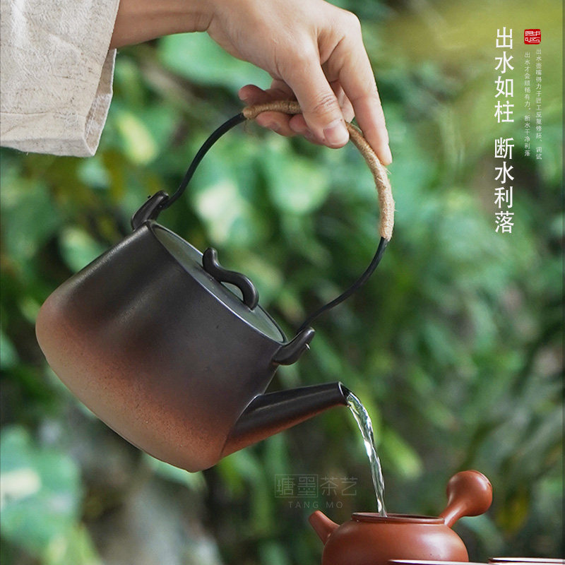 家用泡茶提梁壶柴烧壶陶瓷壶电陶炉明火烧水壶陶壶煮茶器大号复古