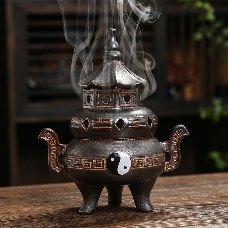 【太极八卦炉】陶瓷仿古塔香盘香薰炉家用室内茶道家居禅意摆件