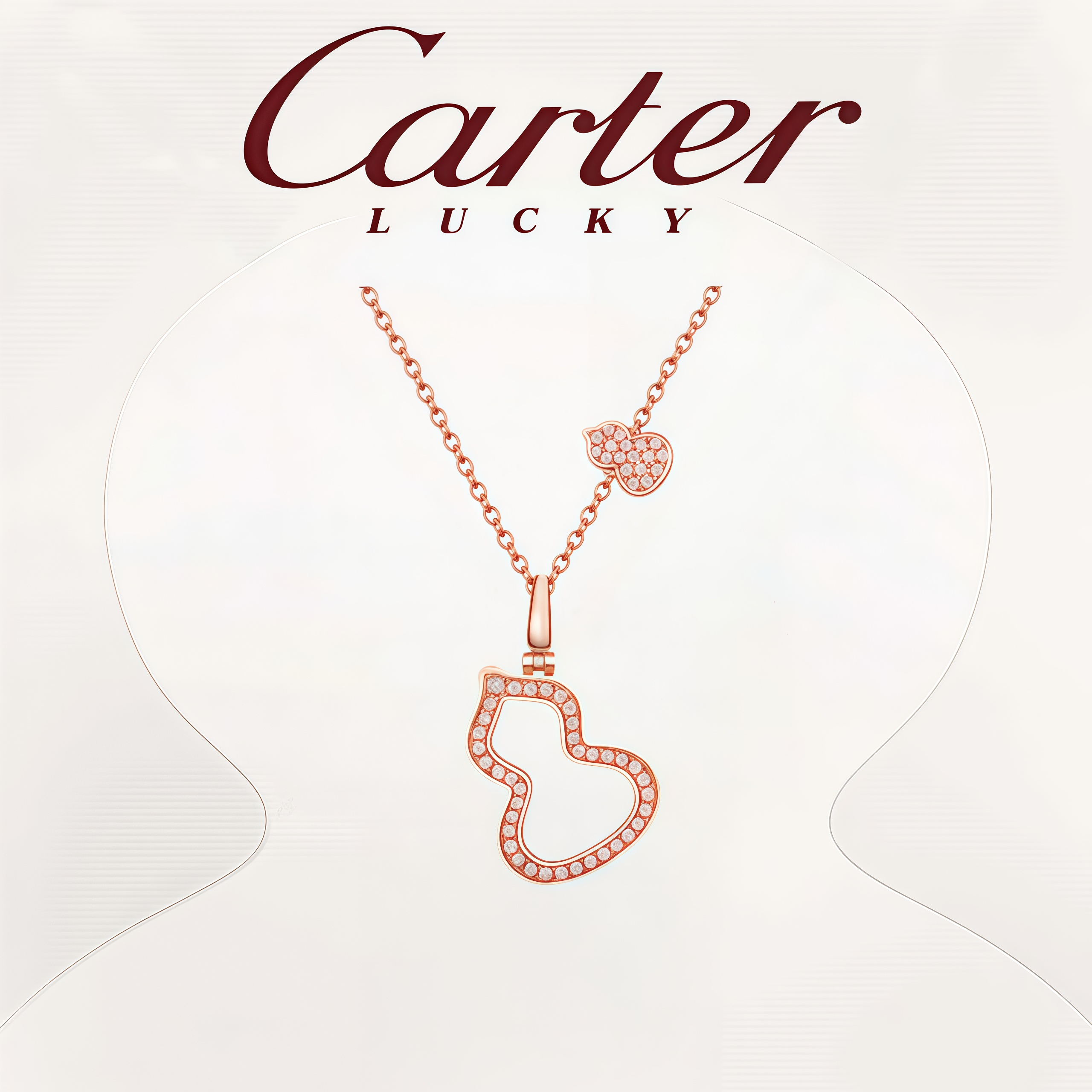 S925纯银镂空葫芦项链女满钻轻奢时尚新中式锁骨链节日礼物送女友