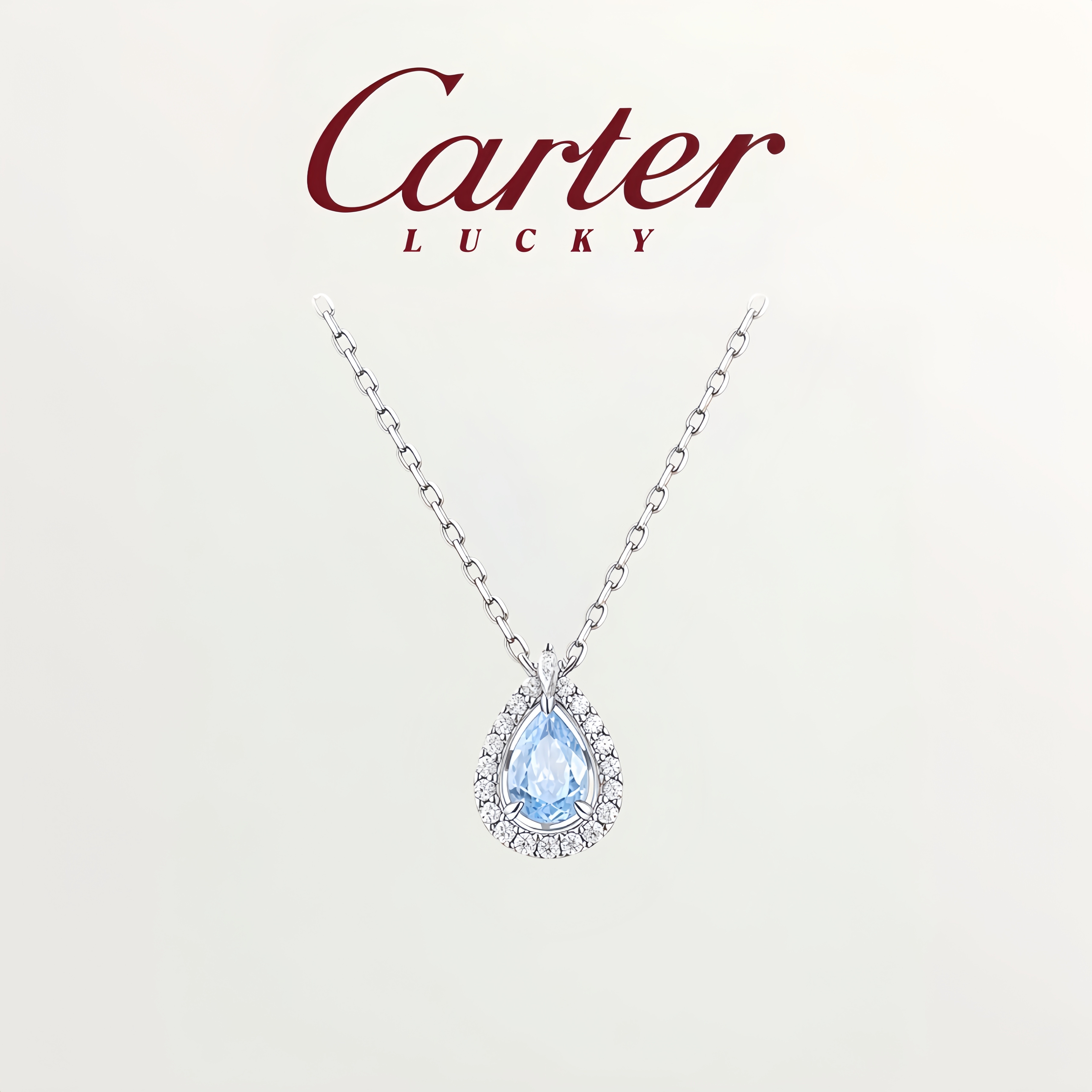 蓝眼泪S999纯银项链女款轻奢小众风百搭水滴锁骨链生日礼物送女友