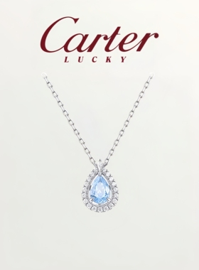 月售500+S999纯银蓝眼泪水滴项链