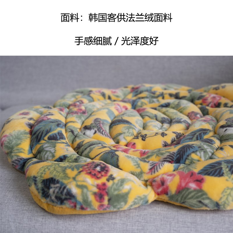 2023韩国秋冬季新款玫瑰花坐垫毛绒加厚防滑保暖美臀椅子沙发座垫