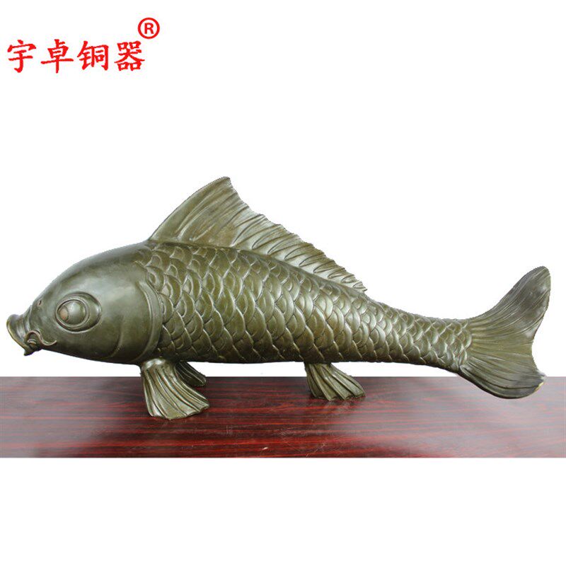 宇卓铜器纯铜鲤鱼黄铜鲤鱼大鲤鱼工艺品摆件