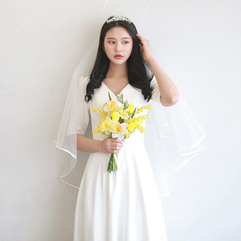 大码婚纱户外旅拍胖MM结婚登记领证显瘦白色晚礼服加大加肥200斤