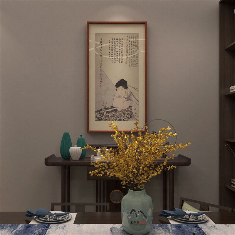 米亦堂x梅花仕女图 任伯年新中式水墨人物国画餐厅书房玄关挂画