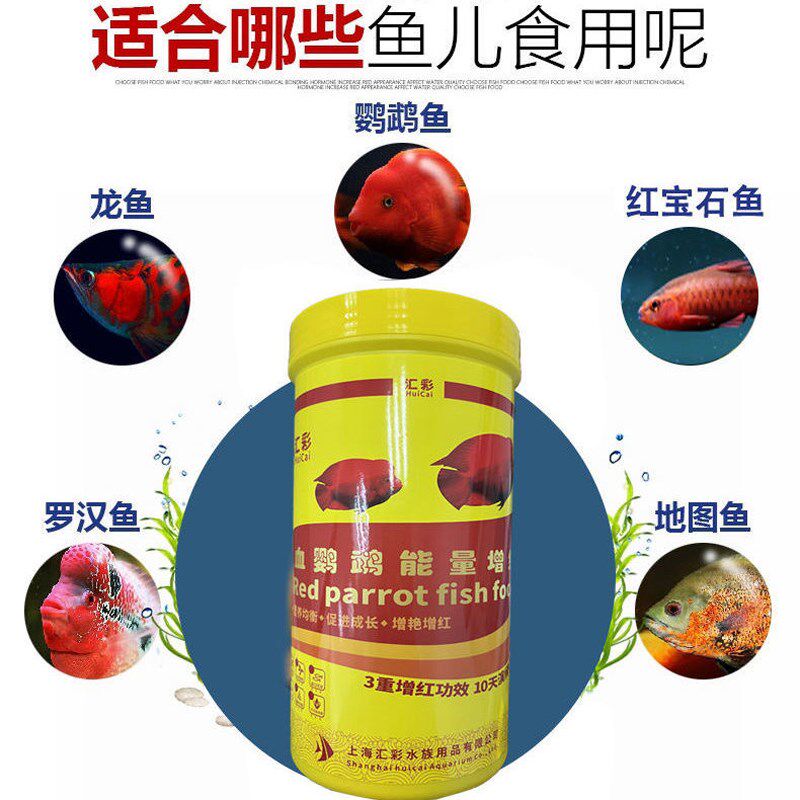 汇彩鹦鹉鱼饲料小颗粒家养锦鲤专用不浑水观赏鱼饲料小型观赏幼鱼