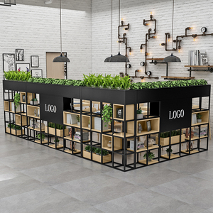 铁艺隔断置物书架办公室餐馆客厅围栏屏风网红绿植装饰可定制LOGO