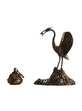 宋式美学中式样板间书桌软装搭配设计高级感装饰盒子屏风桌面摆件