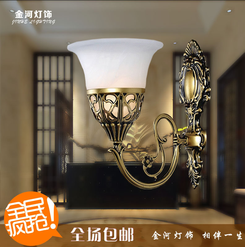 新款简约欧式复古床头灯卧室 壁灯 过道走廊壁灯 楼梯阳台灯单头