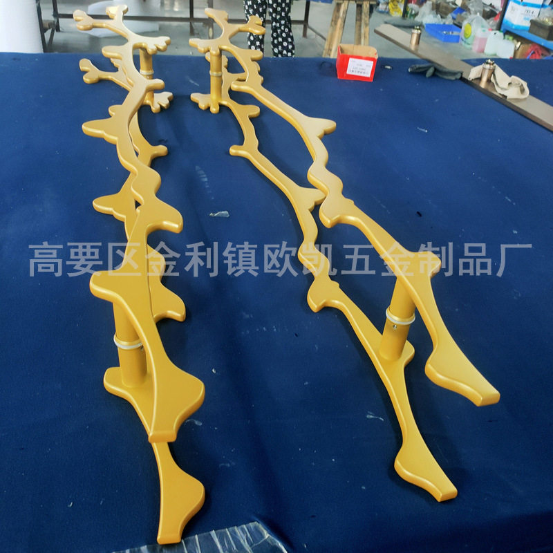 不锈钢拉手加厚新中式玻璃门拉手欧凯定制个性树枝酒店玻璃门把手图片