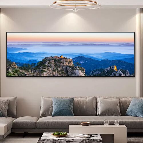 风景群山云海客厅装饰画沙发背景墙壁画挂画高档大气办公室山水画