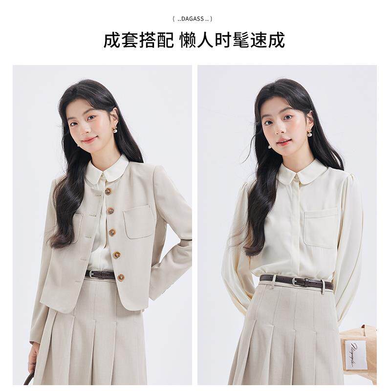 达佳诗灰色西装外套女2026新款女士西服春秋款高级感职业西装套装