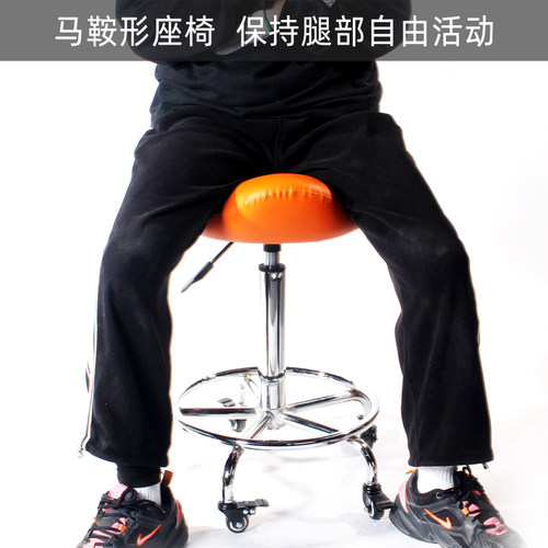 升级款厨房马鞍椅靠背升降转椅滑轮炒菜椅理发师凳子做饭收银用椅