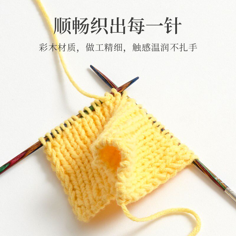 彩木10件套环形针2个长度组合可拆卸循环针手工编织毛衣毛线工具