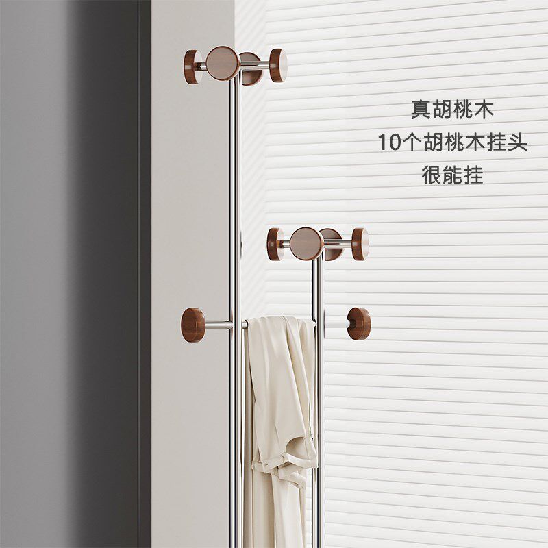 家用落地挂衣帽架卧室床边挂衣架门口转角立式挂衣杆小衣架不占地