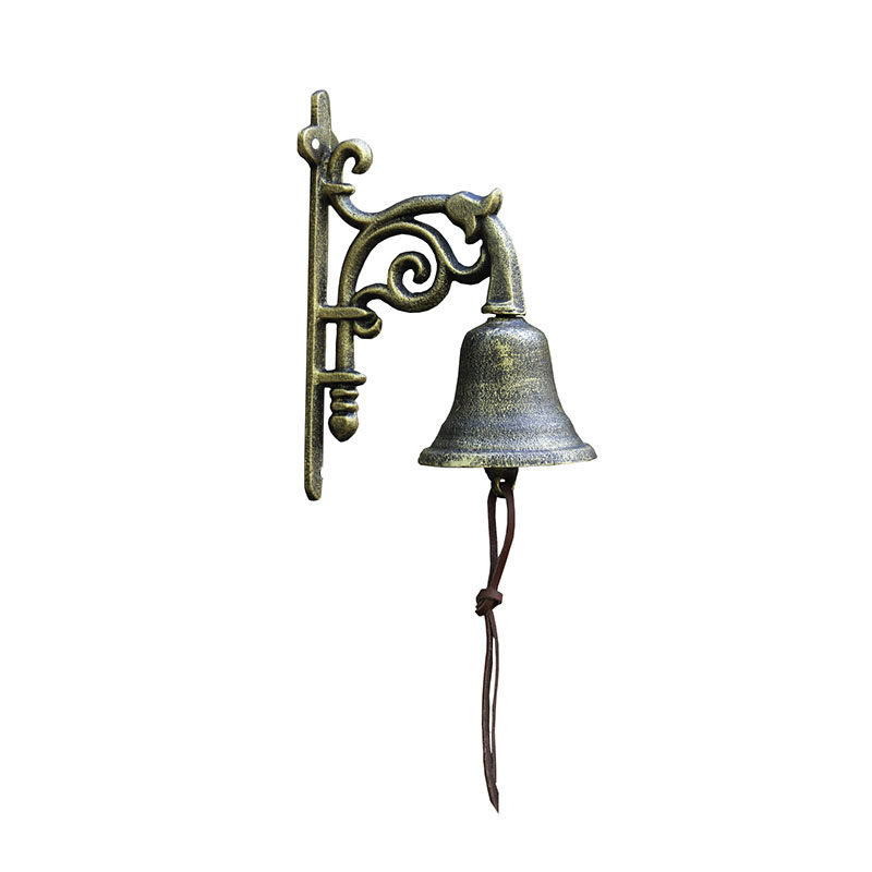 壁挂铃铛欧式复古怀旧田园铸铁大门别墅入户门铃装饰挂件金属手摇