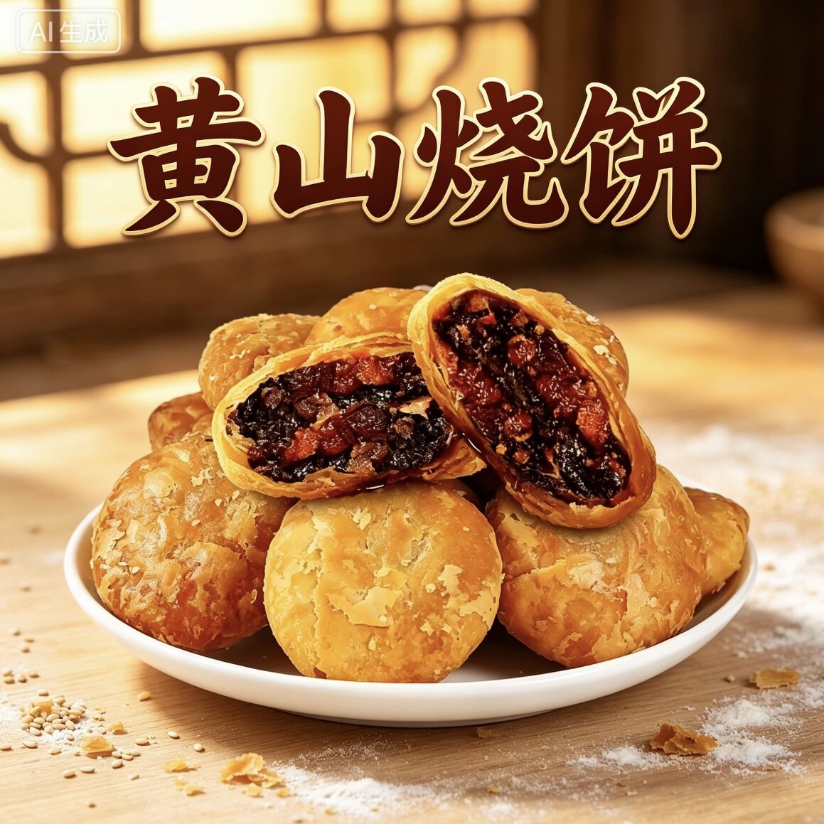 黄山烧饼梅干菜扣肉饼安徽特产零食小吃休闲食品面包酥饼袋装代发