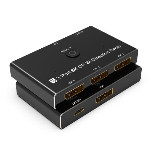 DP1.4版3x1切换器DP三进一出双向切换器电脑高清视频转换器8K30HZ