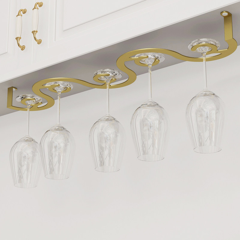 黑色红酒杯架倒挂家用酒吧酒杯架悬挂酒架酒柜摆件创意葡萄酒架