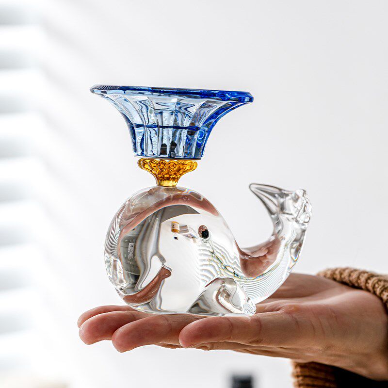 鲸鱼茶漏组茶漏器可爱滤茶器茶叶滤网过滤器茶水分离器茶网公道杯