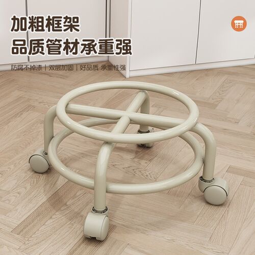 万向轮小凳子家用滑轮小圆凳客厅沙发矮凳儿童带轮小凳子换鞋凳