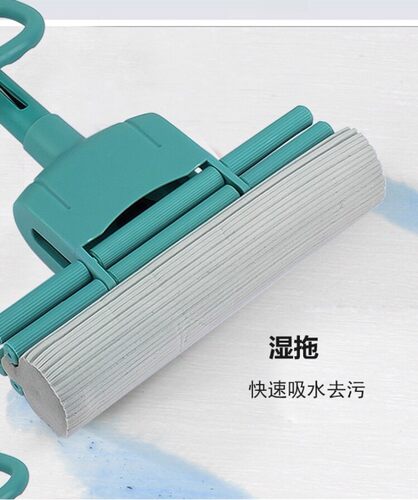 可立美3优连杆滚轮拖把加厚杆免手洗家用海绵拖把吸水拖布38cm