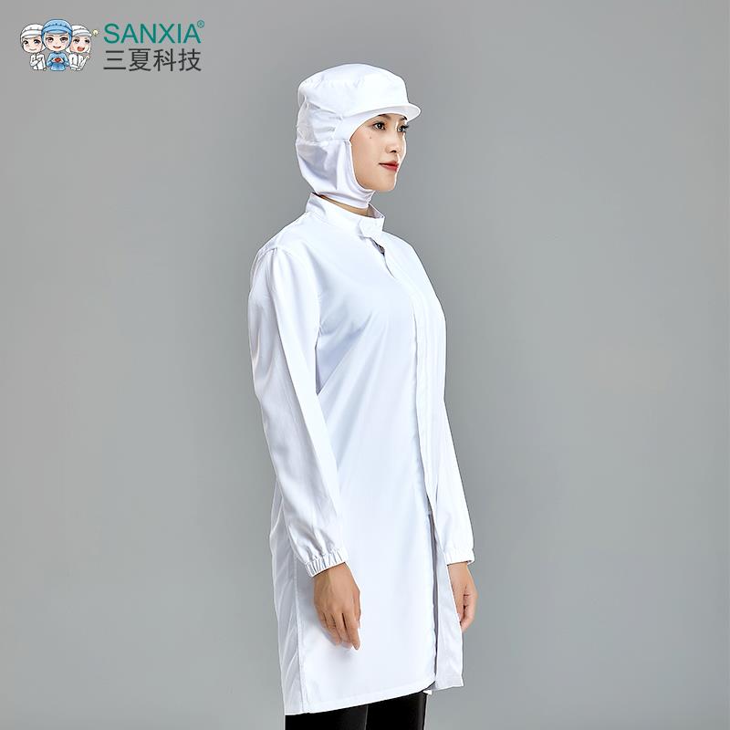 防静电工作服大褂食品工厂参观服连帽男女通用透气好洗长袖实验服