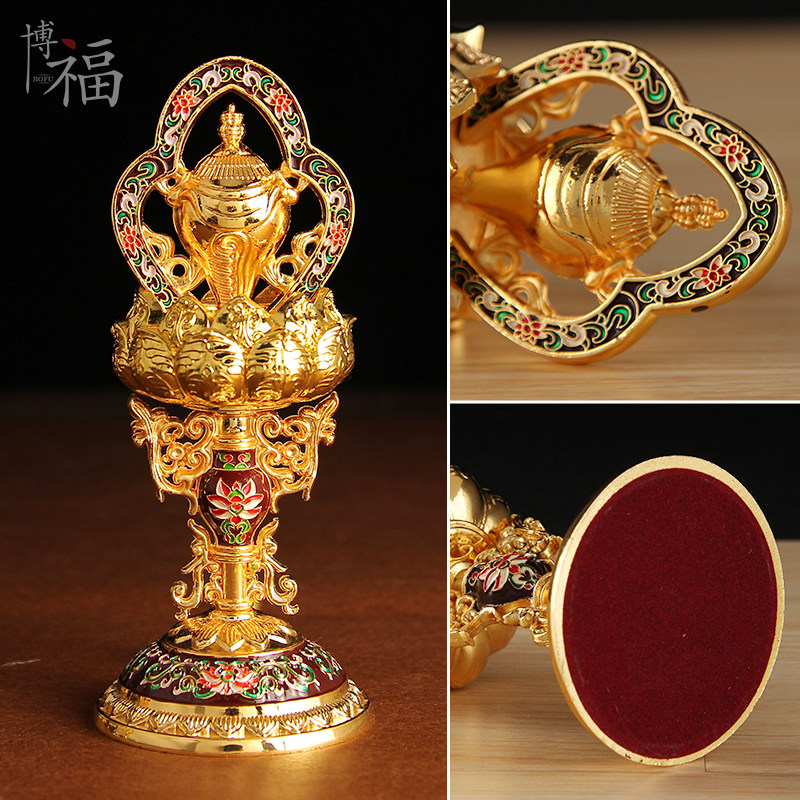 憬鸿彩绘八吉祥摆件密宗法器吉祥八宝组合套装八供品佛像家用大号