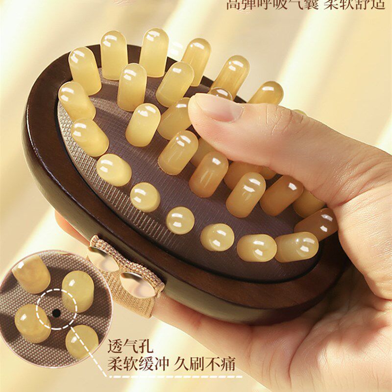 牛角带脉经络刷肚子神器揉腹加热燃脂疏通身体按摩刷全身通用腿部
